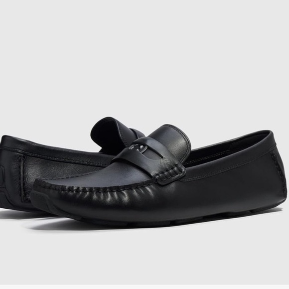 Coach Men's C Coin Leather Driver Loafer Black - Picture 2 of 6